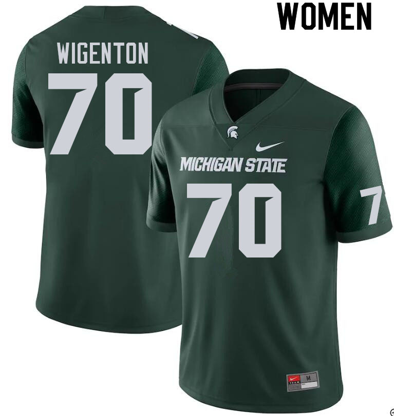 Women #70 Kevin Wigenton Michigan State Spartans College Football Jerseys Sale-Green